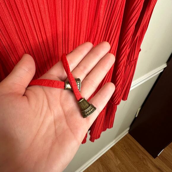 NWOT Red Free People Can't Help It Pleated Mini Dress - Picture 7 of 7